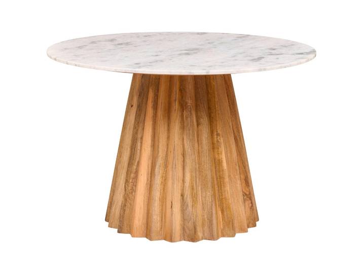 Livetastic Esstisch, Natur, Holz, Stein, Mangoholz, vollmassiv, Holz, rund, rund, 76x115x115 cm, schnell aufzubauende und stabile Arbeitsfläche, Esszimmer, Tische, Esstische, Esstische rund