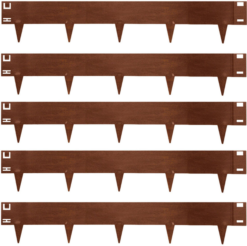 NICOMAN Metal Edge Long 15 cm H x 106 cm W Lawn Edging Fencing Pre-rusted 15cm H X 0.15cm D