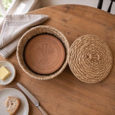 Eangee Home Design Bread Warmer Round Wheat Shock Lidded Natural