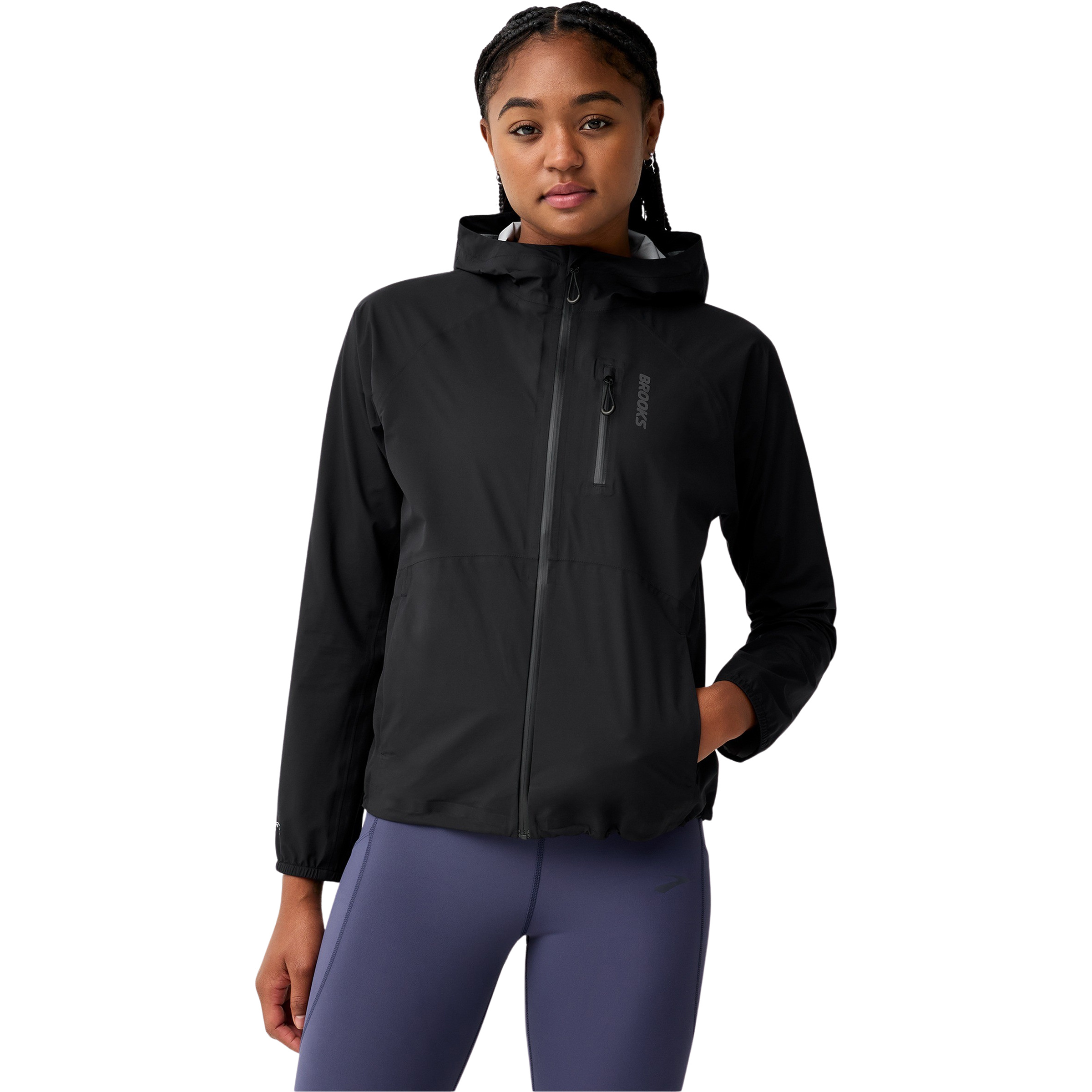 Brooks Canopy Waterproof Damen Regenjacke schwarz Größe XL Laufen Widerstandsfähig Pertex