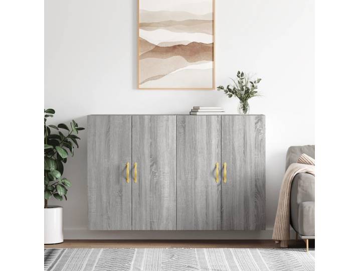 vidaXL Armoires murales 2 pcs. Gris Sonoma 69\,5x34x90 cm
