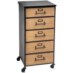 Atmosphera - Schwarzer Aktenschrank aus Faserplatte, 42 x 37 x 87,5 cm