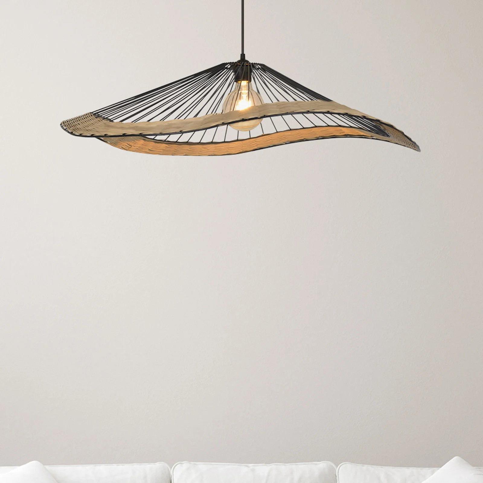 Corep Mekong hanglamp zwart metaal hoogte 18 cm