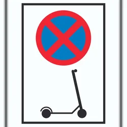 HB-Druck E- Scooter Parken verboten Schild Elektro -Tretroller Roller A6 (105x148mm)