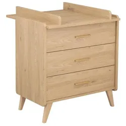 Sauthon, Komplett-Babyzimmer, Dreiteiliges Babyzimmer-Set – Babybett (120 x 60 cm) + Kommode mit 3 Schubladen + Kleiderschrank (Babybett, Kinderkleiderschrank, Wickelkommode)