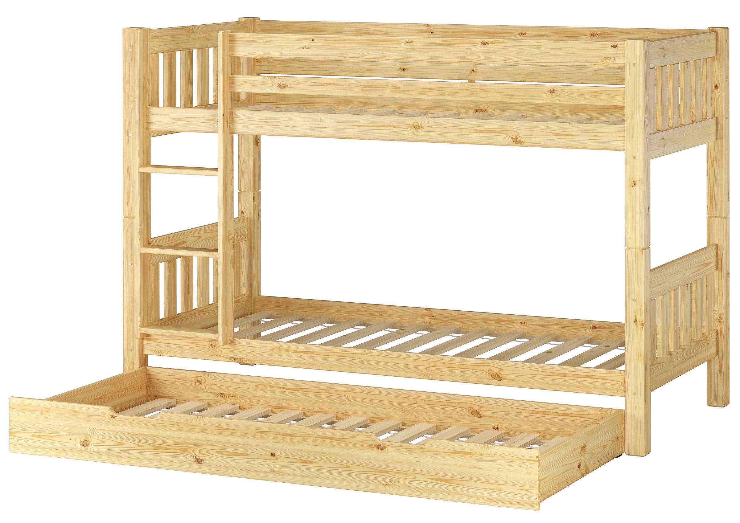 Kinderetagenbett massiv Kiefer Kinderzimmer Stockbett Hochbett Zubehör wählbar V-60.06-09Rollrost und Gästebettkasten inkl.