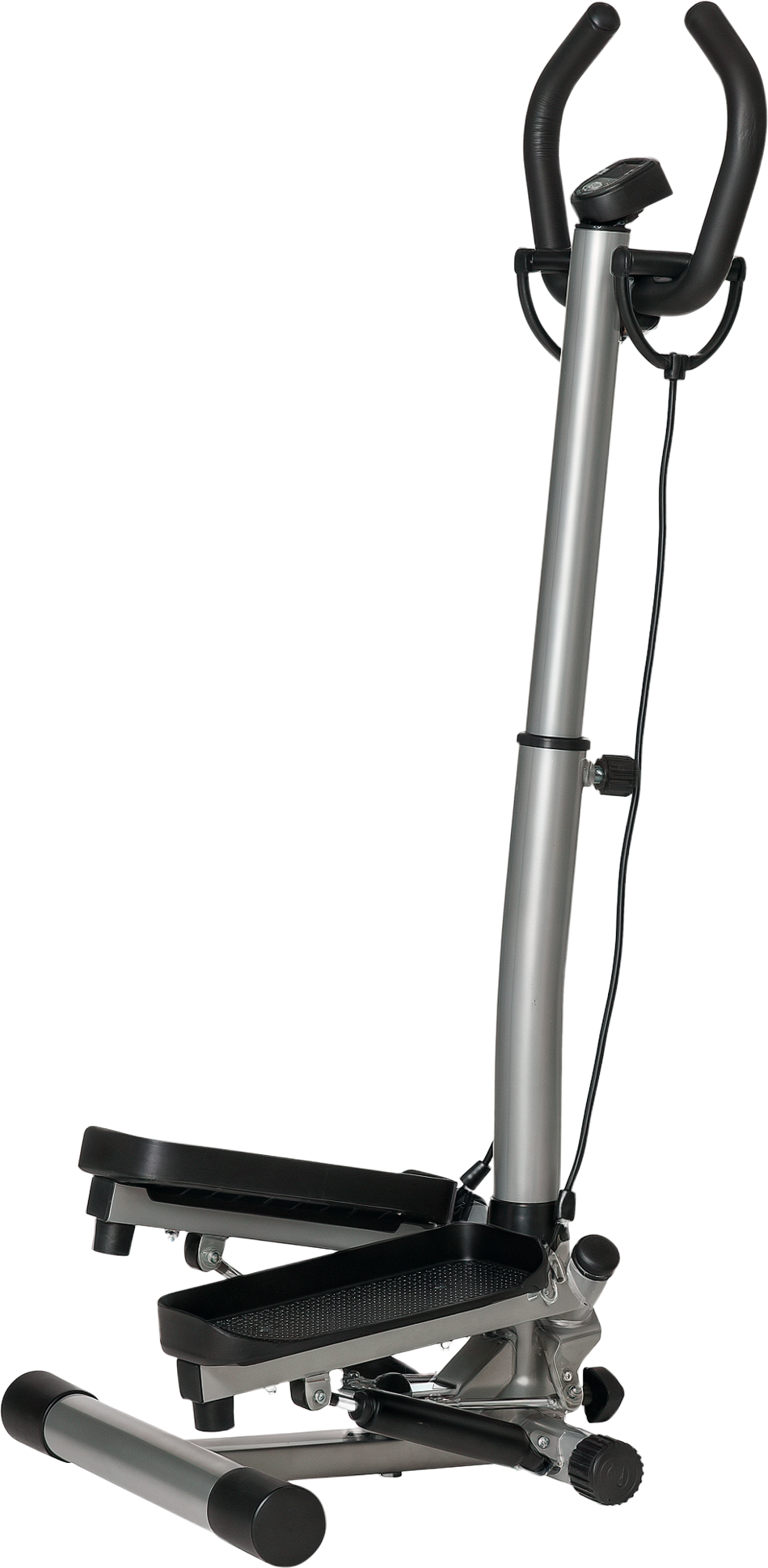 Altro Stepper Con Manubrio Regolabile, Monitor Lcd Ed Elastici, 55x53x118-128cm, Nero