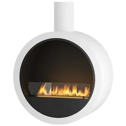 Incircle Slim Bioethanol-Kamin für Zwischendecken - Runder Design-Biokamin d.70cm Weiß