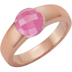 Jamelli Ring Silber 925 rosé-vergoldet mit lavendel-farbenen Quarz-Stein (beh.)