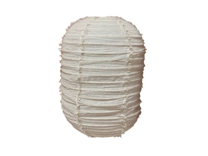 Suspension luminaire lanterne en lin beige 45X70cm