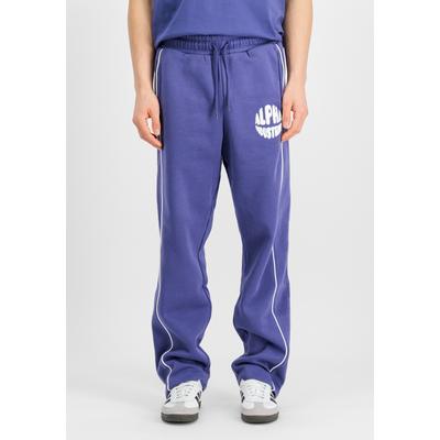 Jogginghose ALPHA INDUSTRIES "Logo Jogger", Herren, Gr. L, Normalgrößen, lila (night lila), Obermaterial: 80% Baumwolle, 20% Polyester, Hosen Jogginghose