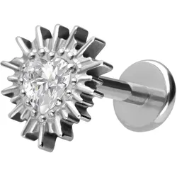 Titan Labret mit Push Fit KRISTALLHERZ + SONNENSTRAHLEN