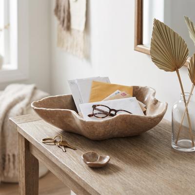 Sagebrook Home Contemporary Onyx Stone Decorative Bowl - Brown & Tan