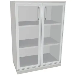 fm Büromöbel Aktenschrank »Oldenburg« 3 OH klare Acrylglastüren grau, 80x113.3x44.2 cm