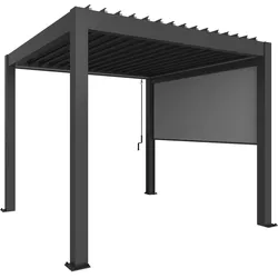 Biohort Sonnenschutzrollo elektrisch für Pergola für 4 m Seite dunkelgrau-metallic