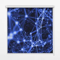 INNENROLLO - Fensterrollo - Rollo - 70x140 cm - Blaue Punkte, die durch Linien verbunden sind