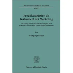Produktvariation als Instrument des Marketing., Fachbücher von Wolfgang Priemer