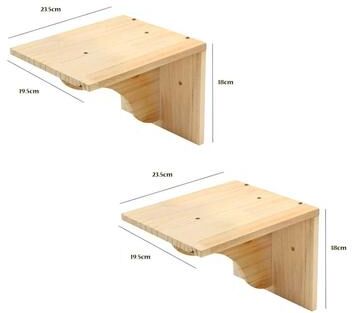 Uplift Picks Wall Mounted Cat Climbing Shelves With Hammock Steps And Wooden Jumping Platforms jump Platform (2 Pcs)