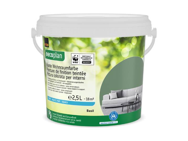 Bunte Wohnraumfarbe Basil 2.5L