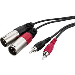 Monacor 0069020 XLR / Cinch Audio Verbindungskabel [2x XLR-Stecker - 2x Cinch-Stecker] 1 m Schwarz