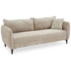 Sofa Novara Stoff Beige 3-Sitzer