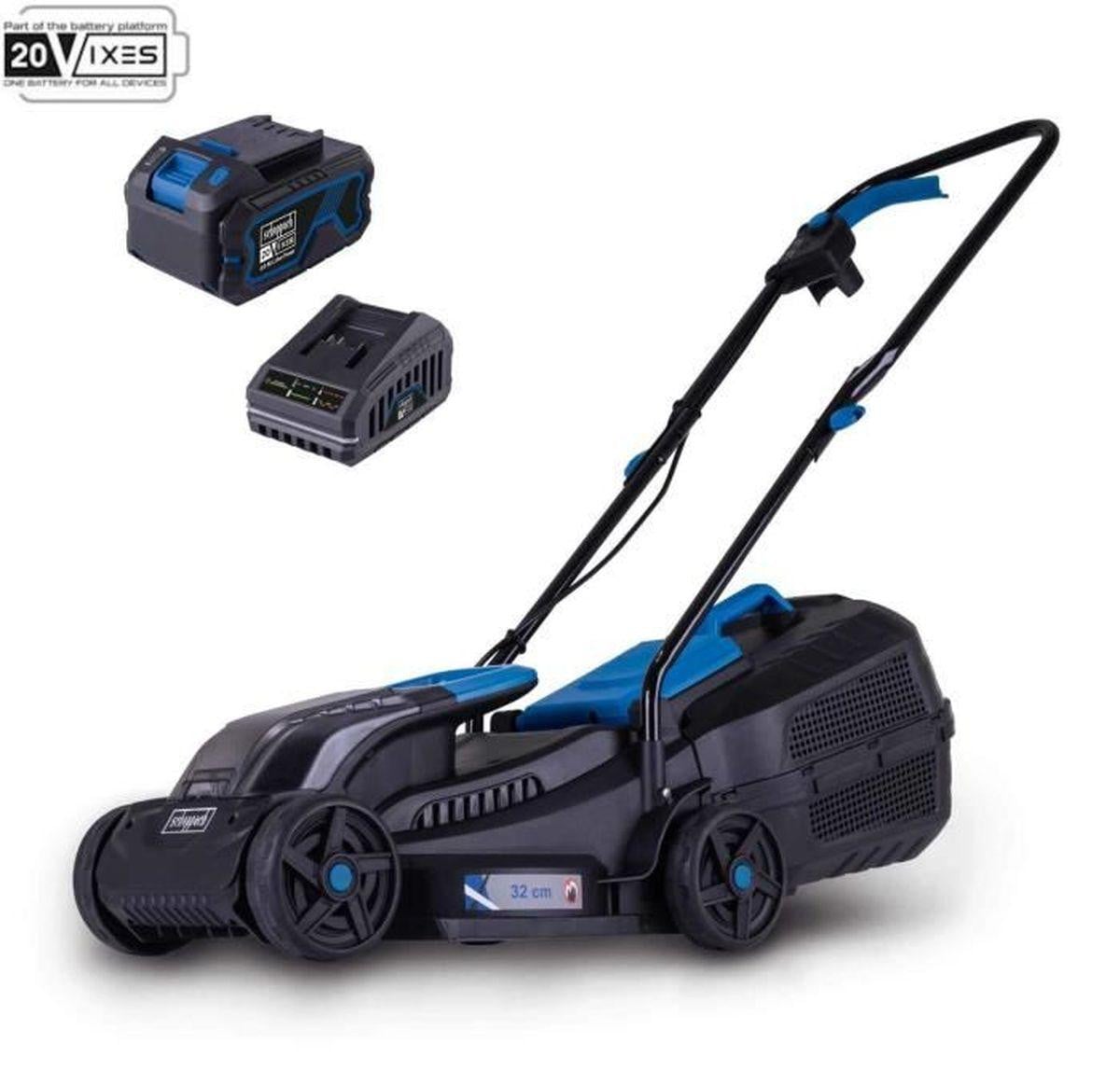 Scheppach Cordless grasmaaier BC-MP320-X met accu set 1x4Ah en 1x2.4Ah