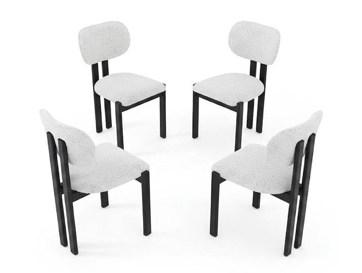 JVmoebel Sitzgruppe 4х Stühle Modern Weiß Ästhetisch Esszimmerstühle Fein Gemütlich Edel, Made in Europa