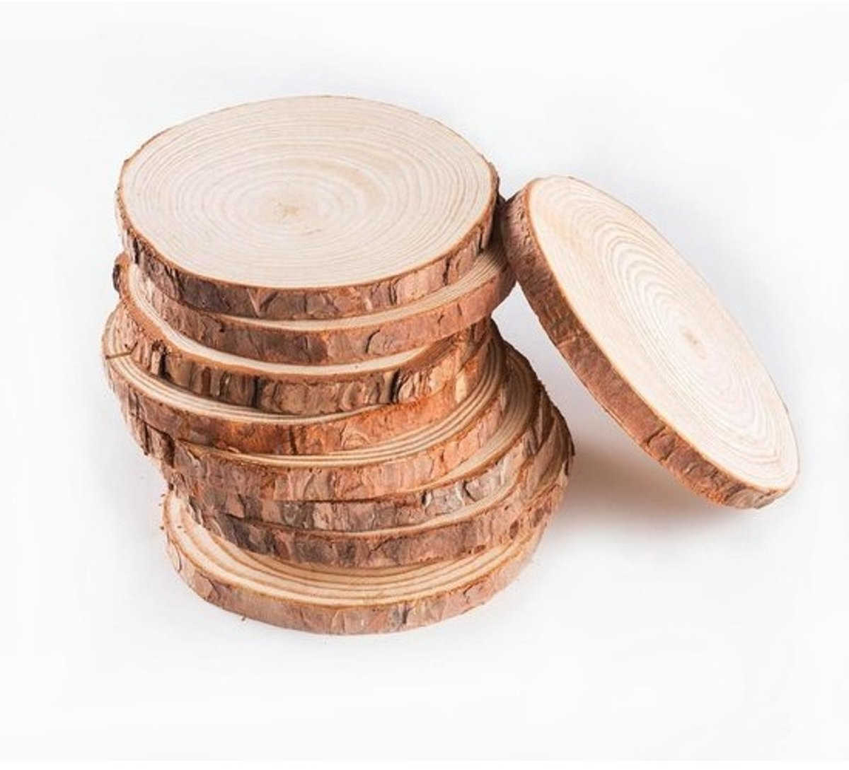 Houten Schijven Rond voor Knutselen en Decoratie - 15 stuks (10-12 cm)
