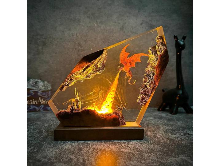Charizard créatif résine Art Halloween décor à la maison éclairage cadeau film modèle artisanat affichage ornement