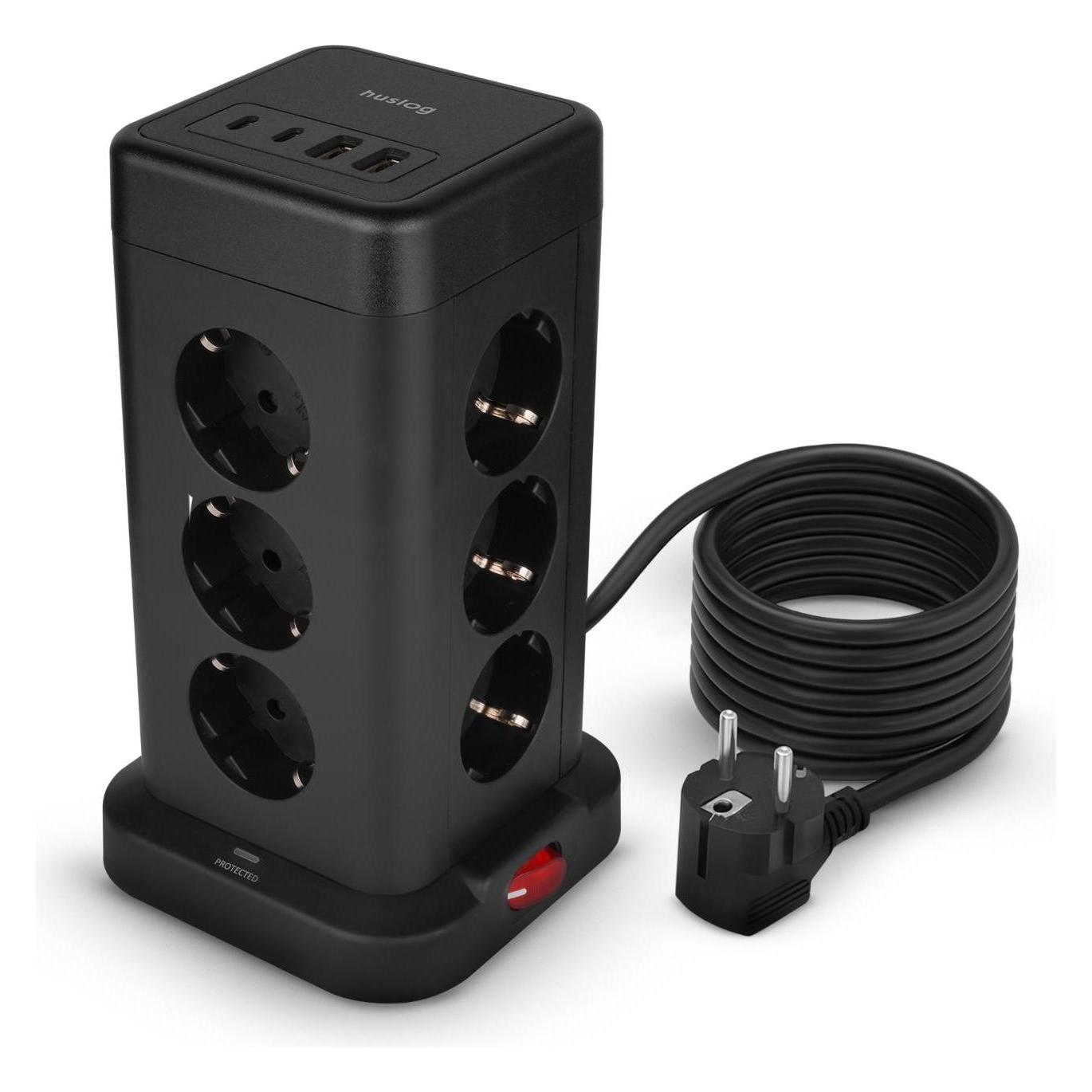 Huslog Vertical power strip (12x, 1.80 m) (OWN000127)