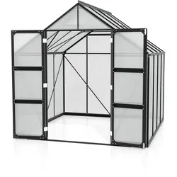 Vitavia Gewächshaus Domus 6700 inkl. 2 Dachfenstern - 6,7 m2 4 mm Hohlkammerplatten schwarz