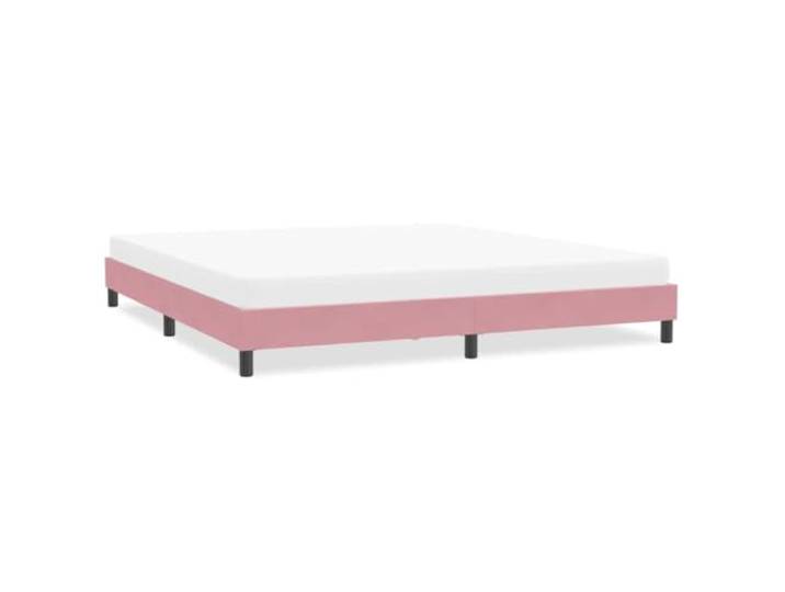 RJPLMFV Bettgestell, Velours, Rosa, 200 x 210 cm Ohne Matratze, Lattenrost inklusive, weicher Stoff, robuste Füße, Premium-Komfort