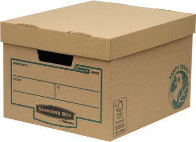 Fellowes Archivbox Bankers Box Earth, aus Karton, doppelt verstärkter Boden, 10 Stück