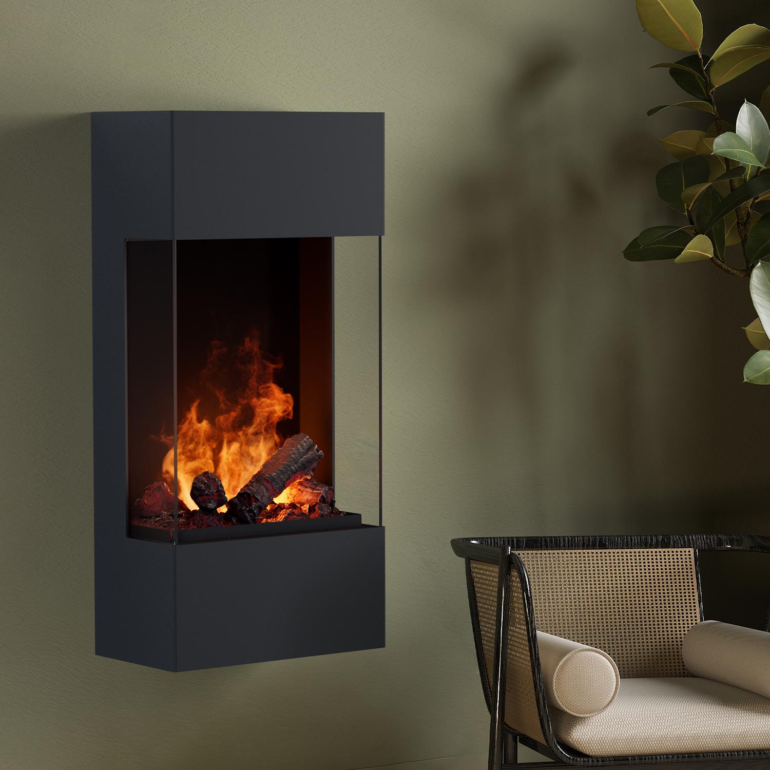 muenkel design Turan [Elektrokamin Opti-myst]: Schwarz - ohne Dekobox