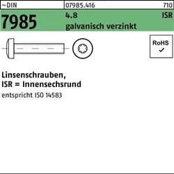 Linsenschraube DIN 7985 ISR M6x25-T30 4.8 galv.verz. 500St.