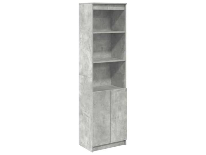 GFMGUEMV Highboard Betongrau 50x35x180 cm Holzwerkstoff mit Tür Glatte Oberfläche, feuchtigkeitsbeständig, pflegeleicht, vielseitig nutzbar, mit Wandhalterung