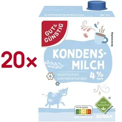 Gut & Günstig Kondensmilch (teilentrahmt) 4 % Fett 20 Stück