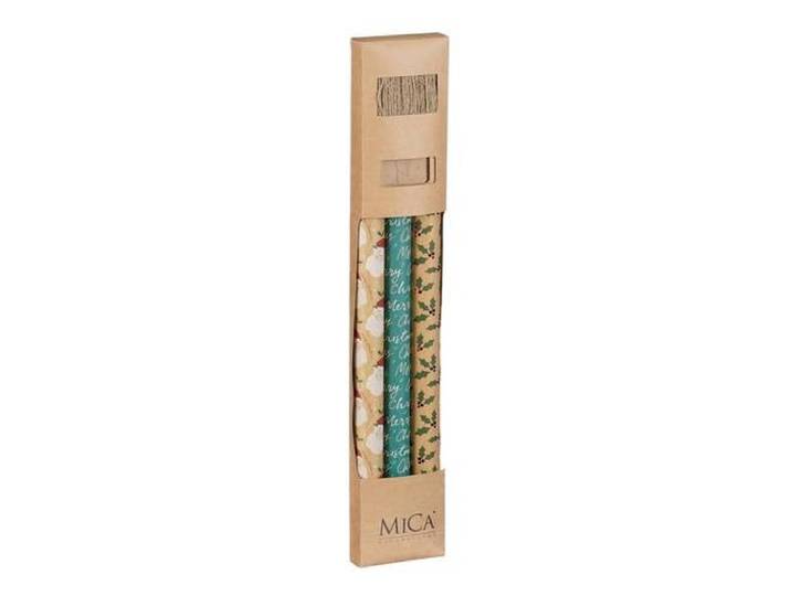 Mica Decorations Kerst kado papier - groen bruin (5 stuks)
