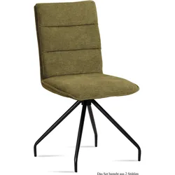 ESSZIMMERSTUHL (2er-Set) Dianna 47x92x60 Schwarz/Olivgrün