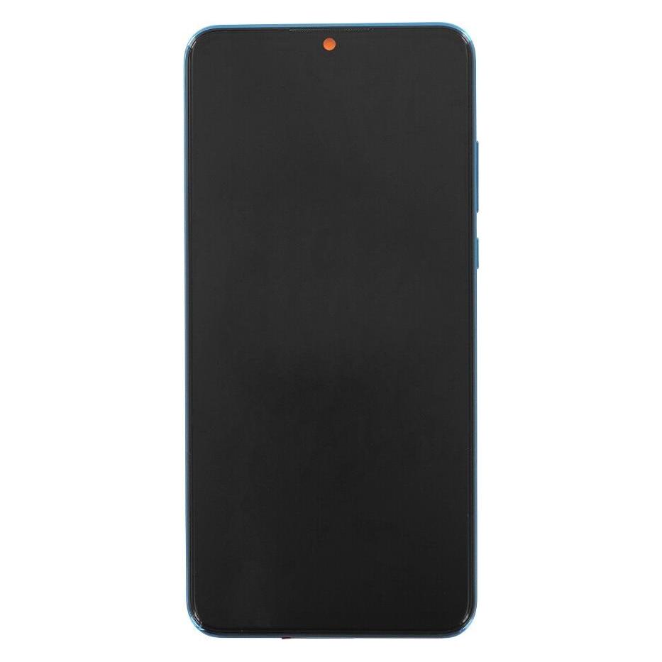 Huawei Display-Einheit + Rahmen + Akku P30 Lite peacock blue 02352RQA (Display, Huawei P30 Lite) (02352RQA)