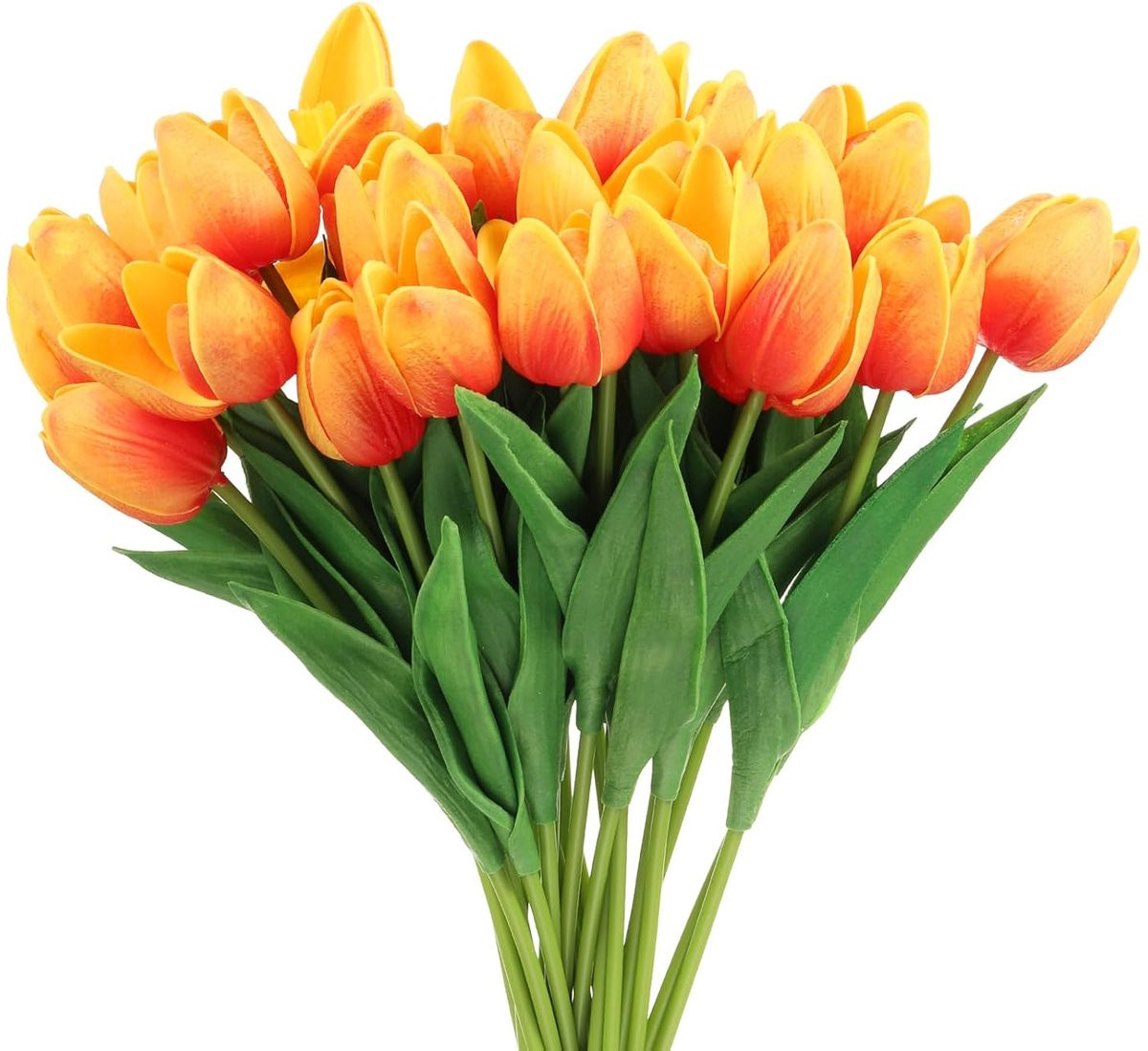 Set van 24 realistische kunsttulpen in het oranje