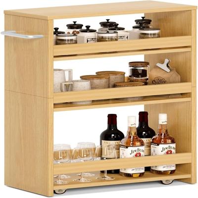 No 4Tier Rolling Storage Cart Narrow Kitchen Cart with Wheels