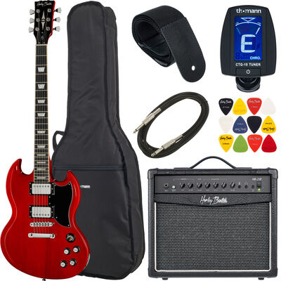Harley Benton DC-580 CH Vintage Serie Bundle Cherry