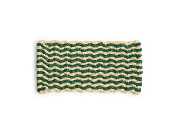 HAY - Coco Fussmatte, stripe wave, dunkelgrün / weiss
