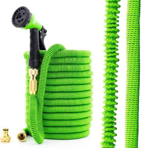Groene flexibele tuinslang van plastic, 30 meter