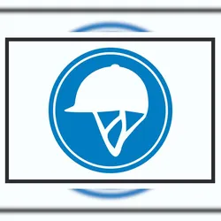 HB-Druck Reiten nur mit Helm Symbol Schild A6 (105x148mm)