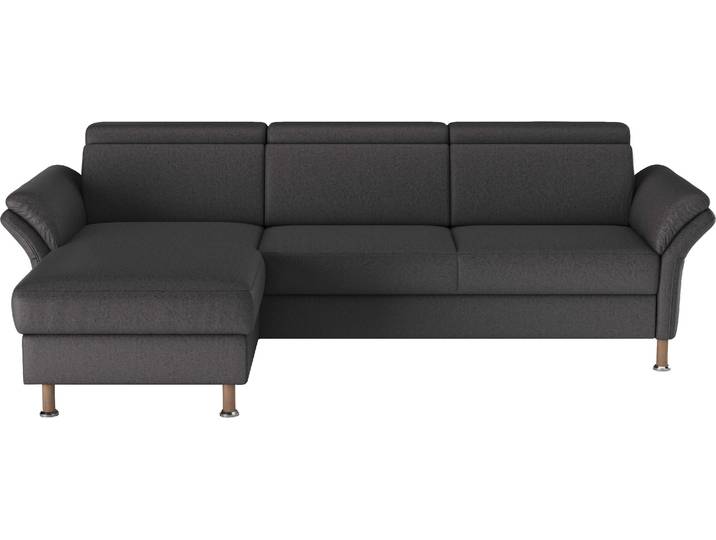 Ecksofa, Luxus-Microfaser, Anthrazit 260×172 cm, Mit Kopfteilverstellung & Recamiere Links, Klassisch, Home-affaire