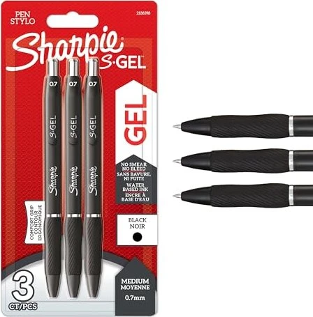 Sharpie Gelschreiber S-Gel 0,7mm 3 Stück Schwarz Blister