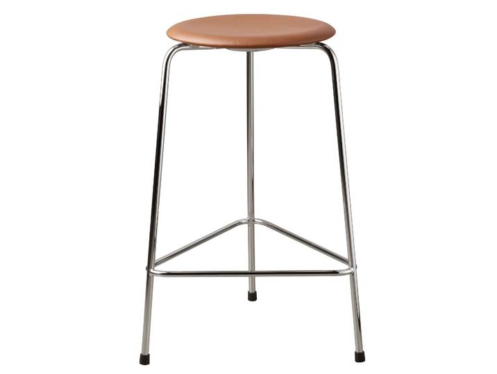 Fritz Hansen Tabouret haut en cuir Dot Wild leather walnut