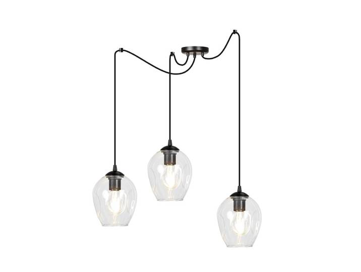 Suspension avec abat-jour en verre transparent réglables